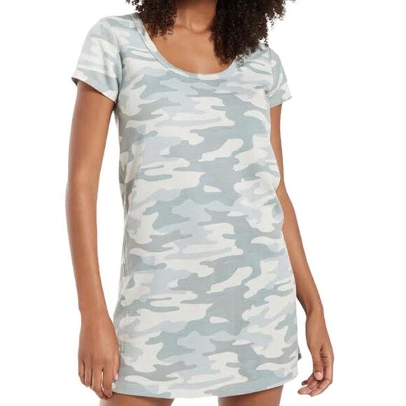 Z Supply Payton Camo Tee Dress Dusty Sage Size Small - Picture 1 of 16